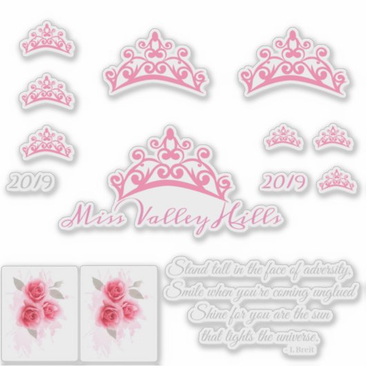 恋しく思Pageant USA Crownカスタム Stickers シール (正面)