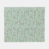 恋しく思s bots – ライトティール（緑がかった色） フリースブランケット (正面(横))