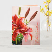 恋しく思s of You Tiger Liliesフォトカスタムカード カード (黄色い花)