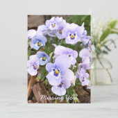 恋しく思's You Pastelパープルパンジー写真カスタム カード (スタンド正面)