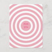 恋しく思You – かわいい抽象芸術ピンクの円 ポストカード (正面)