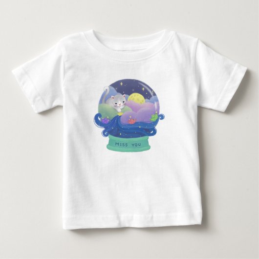 恋しく思You:キャット&紙ボート ベビーTシャツ (正面)