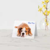 恋しく思You Bulldog Greeting Card - Verse カード (黄色い花)