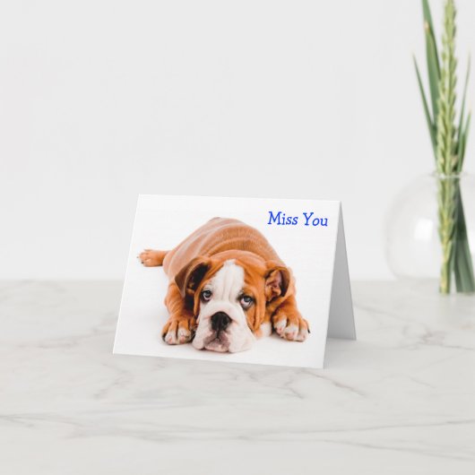 恋しく思You Bulldog Greeting Card - Verse カード (正面)