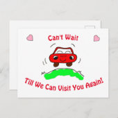 恋しく思You Cartoon Car Visit ポストカード (正面/裏面)