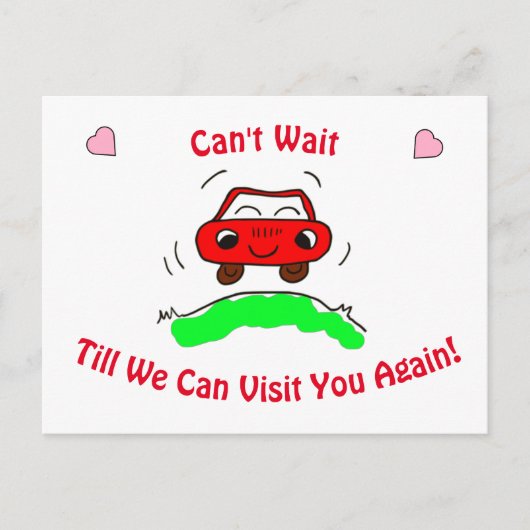 恋しく思You Cartoon Car Visit ポストカード (正面)