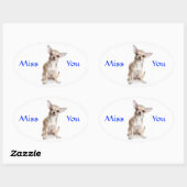 恋しく思You Chihuahua Puppyステッカー 楕円形シール (シート)