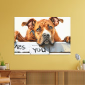 恋しく思You" Dog Canvas Print キャンバスプリント (インサイチュ (リビング))