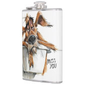 恋しく思You Flask – 愛らしい犬のデザイン フラスク (左)