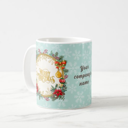 恋してクリスマスと新年おめでとう コーヒーマグカップ (正面左)