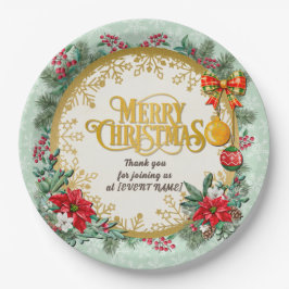 恋してクリスマスと新年おめでとう ペーパープレート