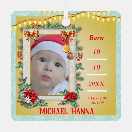 恋してクリスマスと新年おめでとう メタルオーナメント (正面)