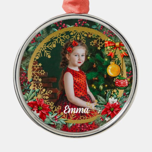 恋してクリスマスと新年おめでとう メタルオーナメント (正面)