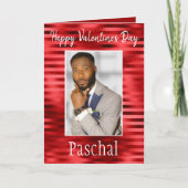 恋するあなたへ　ハッピーバレンタインデー（赤いロマンチックな写真） カード (正面)