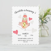 恋するかわいい鶏、ハートの水彩画 シーズンカード (スタンド正面)