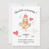 恋するかわいい鶏、ハートの水彩画 シーズンカード (正面)