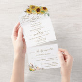 恋するひまわりとカボチャのウェディング オールインワン招待状 (貼ってはがせる)