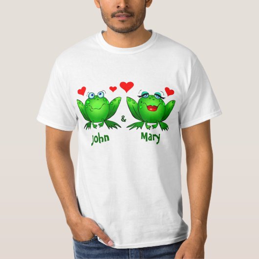 恋するカエル 恋人たちの名前 Tシャツ (正面)