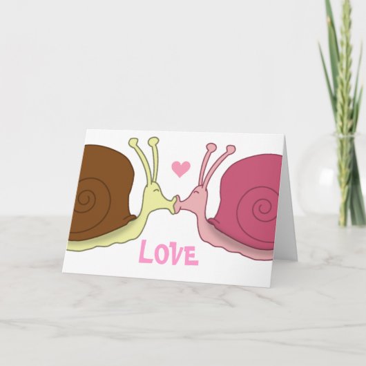 恋するカタツムリのグリーティングカード カード (正面)