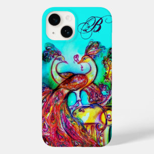 恋するクジャクのモノグラム ターコイズブルー Case-Mate iPhone 14ケース