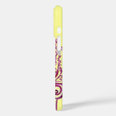 恋するクジャクのモノグラム 紫 黄色 Case-Mate iPhoneケース (裏面 / 左)