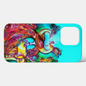 恋するクジャク 赤 ターコイズ ブルー Case-Mate iPhoneケース (裏面 (横))