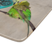 恋するセキセイインコの長方形ガラス製まな板 カッティングボード (角)