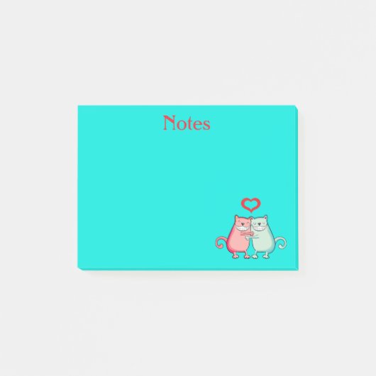 恋するネコの付箋紙 ポストイット (正面)