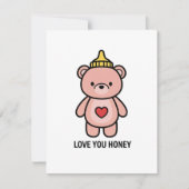 恋するハニーのバレンタインカード 彼女へ シーズンカード (正面)