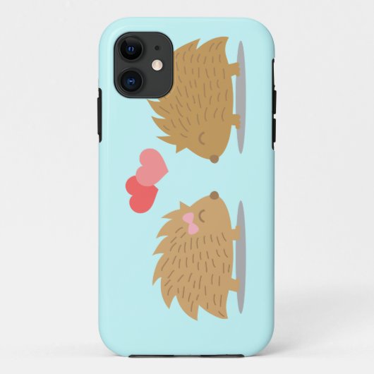 恋するハリネズミのカップル Case-Mate iPhoneケース (裏面)