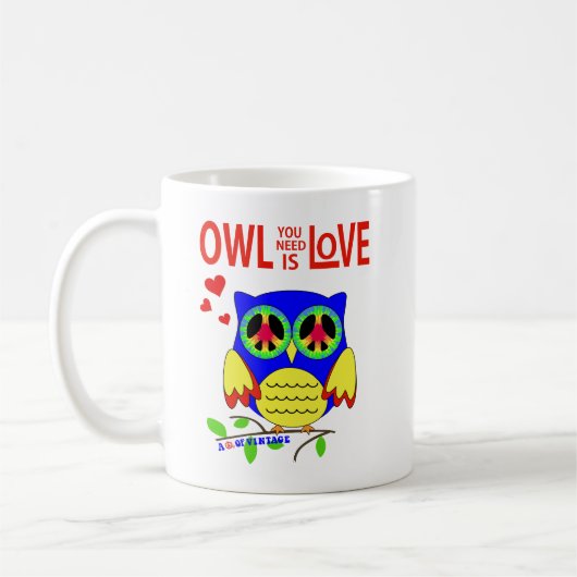 恋するフクロウ コーヒーマグカップ (左)