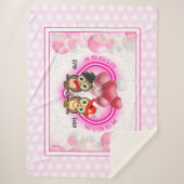 恋するフクロウ |大カラフルきい シェルパブランケット (正面)