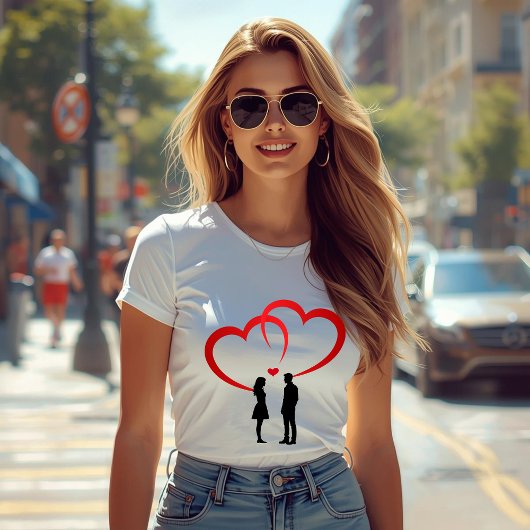 恋する二人のウィメンズスリムフィットTシャツ Tシャツ