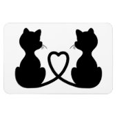 恋する二匹の猫のシルエット マグネット (横)