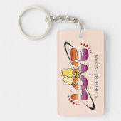 恋する二匹の猫 日没 レズビアン フラッグ アクリル キーホルダー (正面)