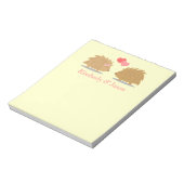 恋する可愛いハリネズミのカップル ノートパッド (回転)