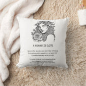 恋する女の詩 黒と白のバラ クッション (ブランケット)