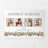 恋する弓のミステルトゥー 幸せなホリデー 4枚の写真 三つ折りクリスマスカード (カバー)