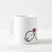 恋する愛の鳥マグカップ 赤いハート コーヒーマグカップ (正面左)