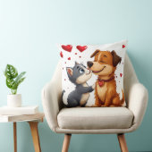 恋する猫と犬 クッション (椅子)