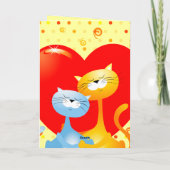 恋する猫のグリーティングカード カード (裏面)