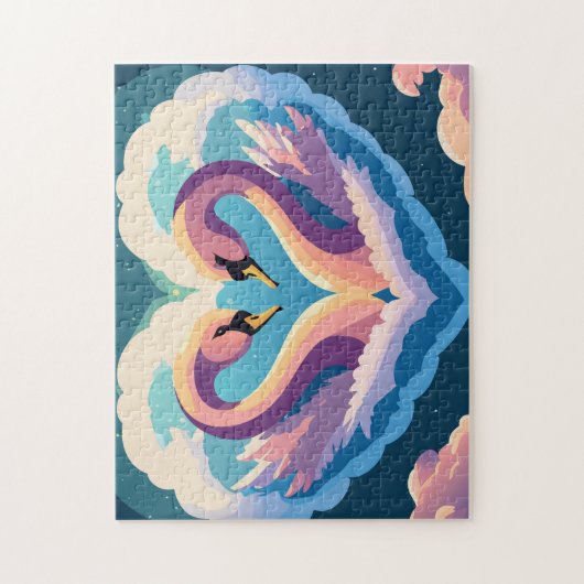 恋する白鳥 ジグソーパズル (縦)