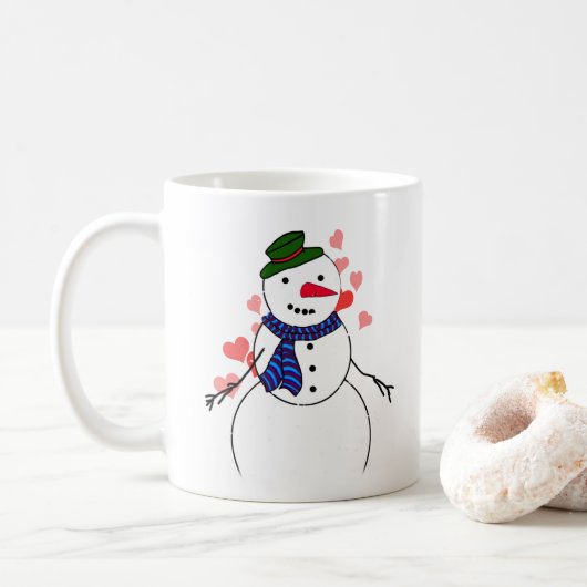 恋する雪だるまの少年 コーヒーマグカップ (ドーナツ)