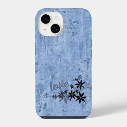 恋する青い花のスマホケース iPhoneケース (裏面)