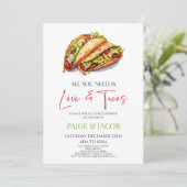 恋とタコスのカップルのシャワーが必要 招待状 (スタンド正面)