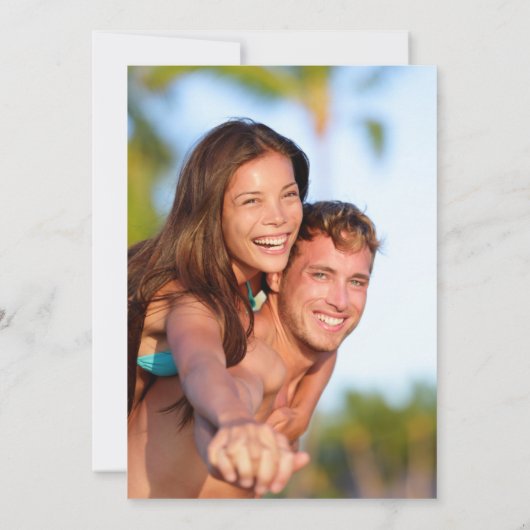 恋とビーチ結婚式の写真がデートを救う セーブザデート (裏面)