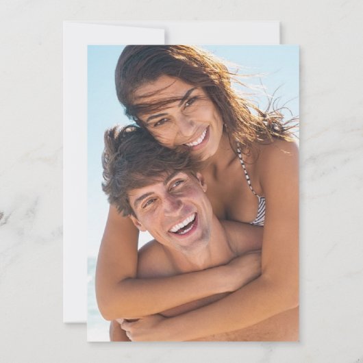 恋とビーチ結婚式の写真が日を救う セーブザデート (裏面)