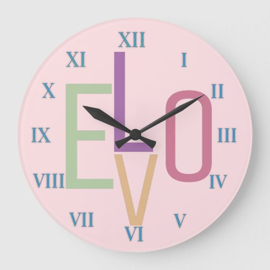 恋とローマ数字 ラージ壁時計 (正面)
