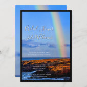 恋と幸せの虹結婚のブライダルシャワー 招待状 (正面/裏面)