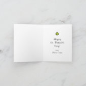 恋と幸モダン運4葉のクローバーに微笑む絵文字 シーズンカード (内部)